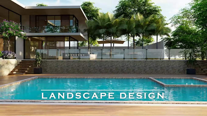 do 3d landscape design for front yard, backyard, and terrace