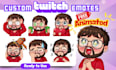 draw twitch emotes, chibi emotes, animated emotes, badges