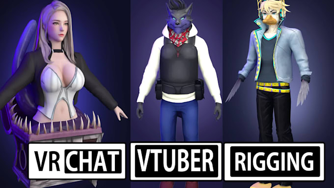 make and rig a high quality 3d model for vtuber  and vrchat