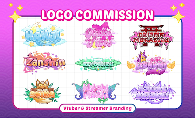 design anime style logo for vtuber, streamer