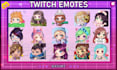 draw chibi twitch emotes, vtuber emotes, discord, animated, hand drawn no ai