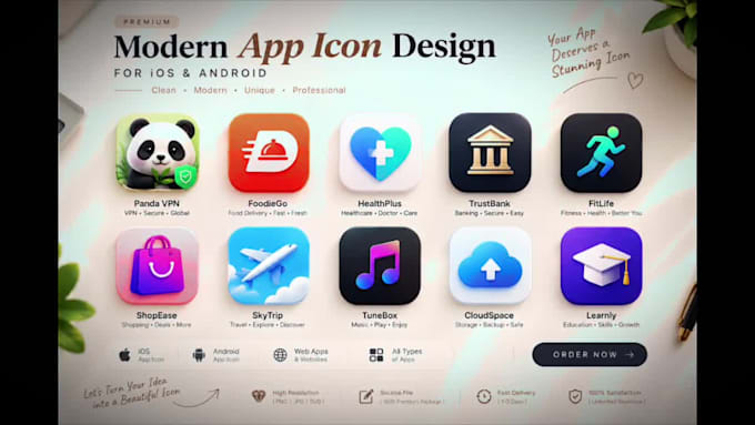 design a premium app icon for ios, android, mobile and web apps