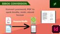 convert word, PDF to epub kindle, mobi, ebook format