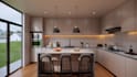 create a functional kitchen interior design ,rendering by an architect