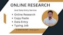 do online research, copy paste and excel data entry
