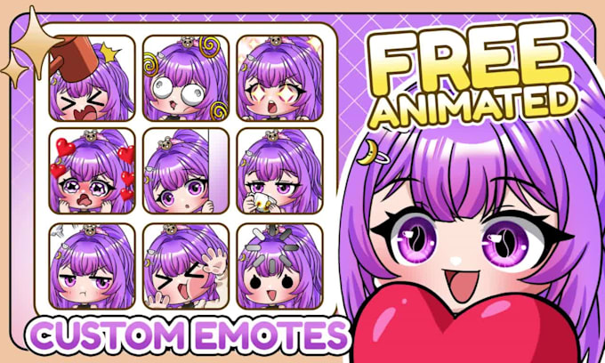 custom twitch emotes, discord emoji, sub badges, and animated for stream