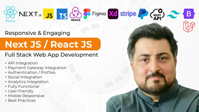 do next js, react js, laravel web app frontend or full stack web development