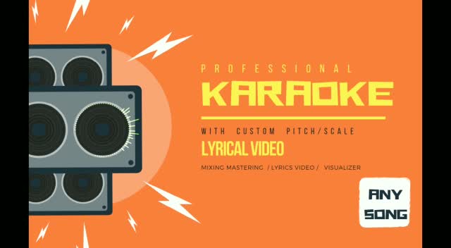 Piste de karaoké professionnel avec mixage vocal et vidéo de paroles  personnalisées
