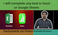 work on excel, google sheets formulas, assignment, charts, vlookup, pivot tables