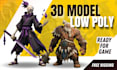 create 3d low poly character modeling, rigging, and animation for game assets