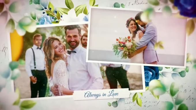 make cinematic wedding slideshow, photo video and slideshow video