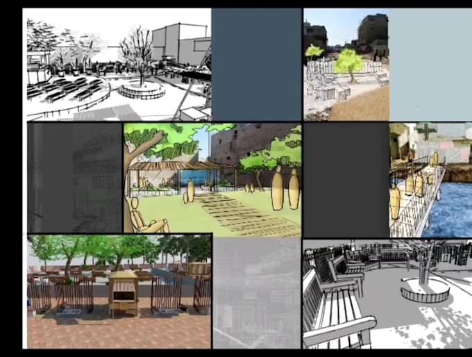 render your floor plan, site plan, elevation in photoshop