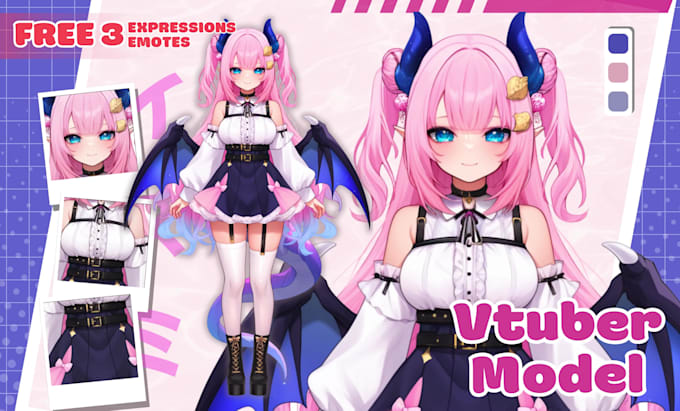 design and rig pro vtuber character in live2d, for vtuber model and vtube studio