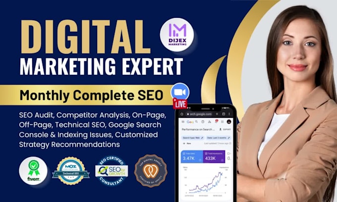 do monthly complete on page, technical and off page SEO for google 1st ranking