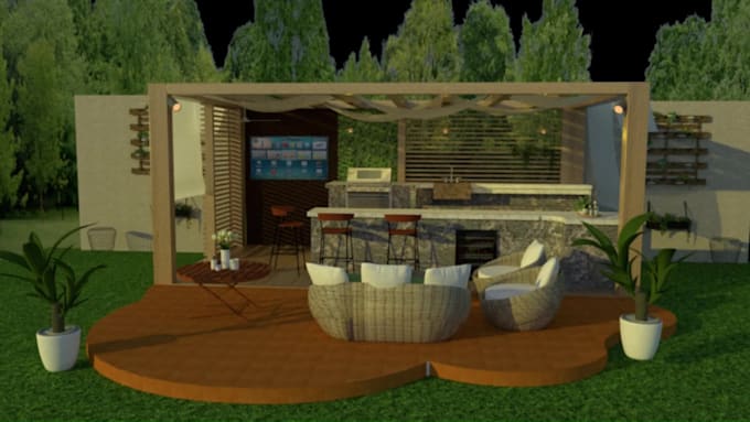 make modern backyard landscape design with all features