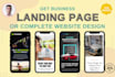 do web design, wordpress landing page or redesign website