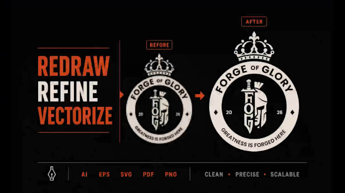 redraw, refine, and vectorize your logo