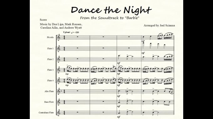 create a detailed arrangement for winds or percussion