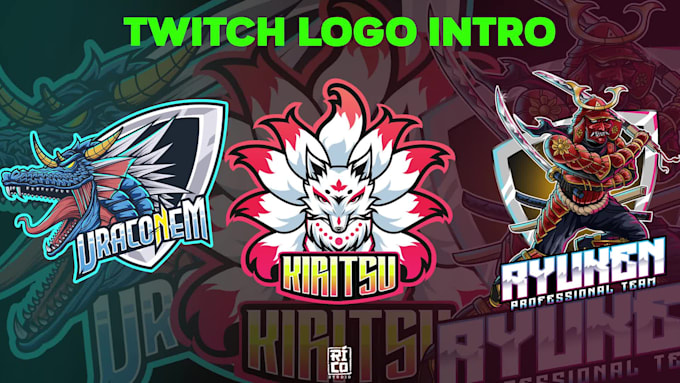 design twitch logo, animated twitch intro and vtuber overlay
