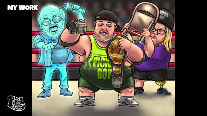 digitally paint dynamic semirealistic caricatures for you