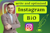 write attractive instagram bio for you profile