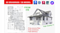 design 2d floor plan, architectural drawings in revit, autocad
