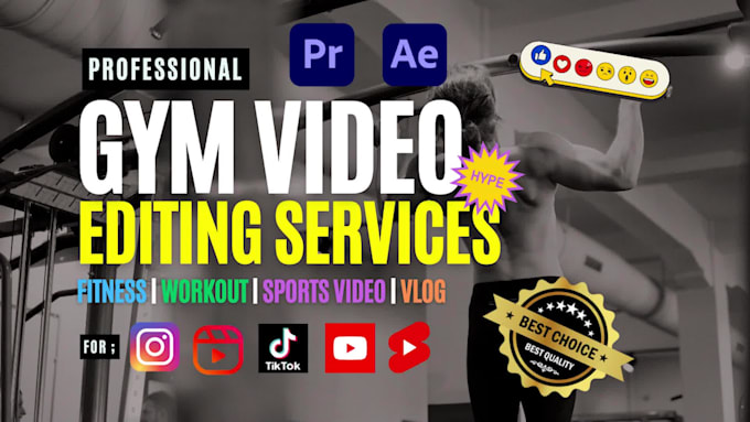 do professional fitness, gym, workout and sports video editing for tiktok, reels