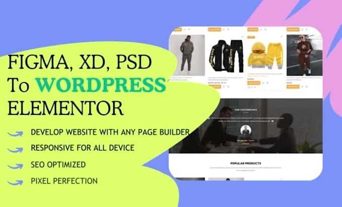 convert PSD to wordpress figma to wordpress with responsive website