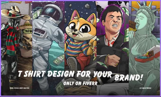 create custom tshirt design clothing brand illustration for your brand or band