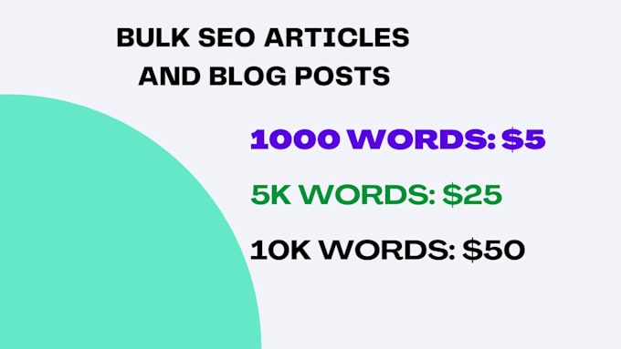 write bulk SEO articles and blog posts