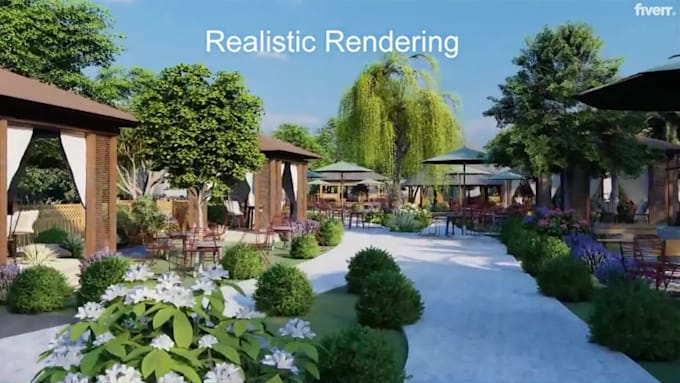 design your 3d garden, backyard,terrace,realistic landscape