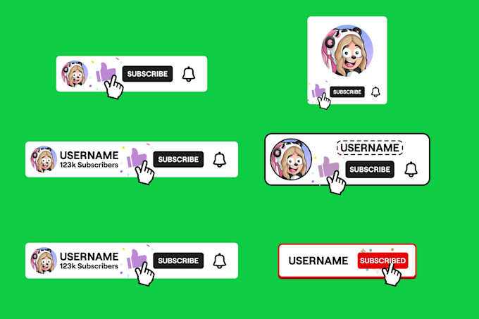 create awesome youtube subscribe, like and bell animation