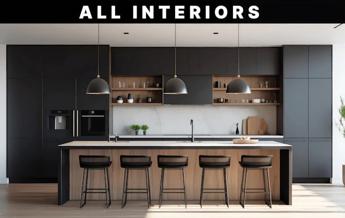 do 3d interior design of bathroom, bedroom, kitchen, livingroom and 3d rendering