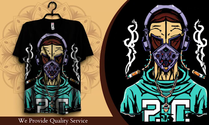 do random or cartoon t shirt design in 5 hours