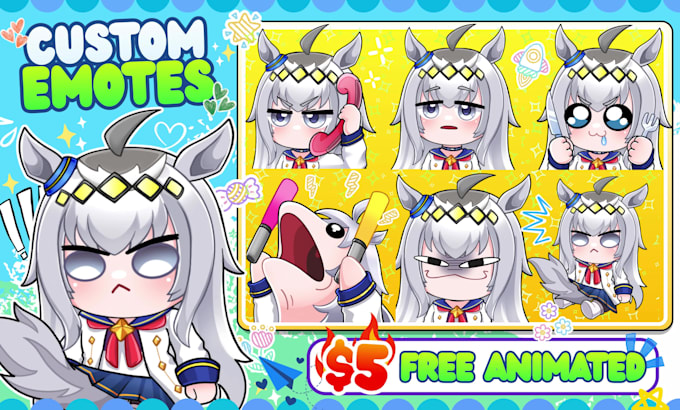 draw animated chibi twitch emotes, sub badges, panel, overlay