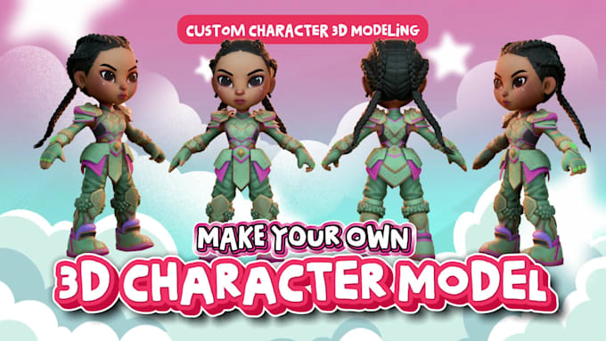 model 3d cute characters, 3d toy, cartoon toy mascot modeling