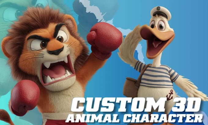 create cute characters, mascot, animal, 3d print, cartoon character in blender