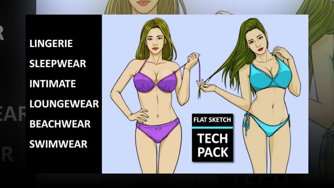 design clothing technical drawing and tech pack