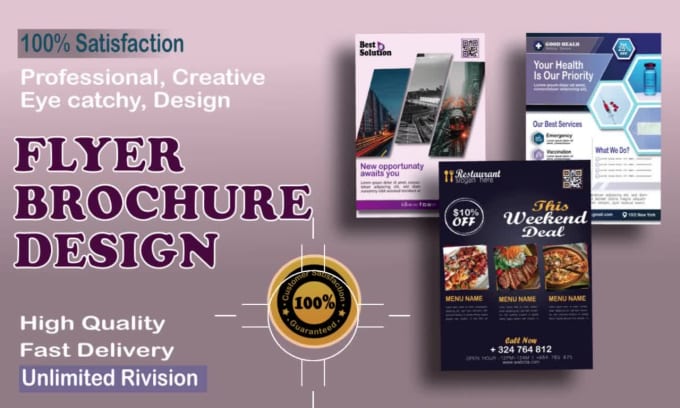 Design a professional flyer, bifold, trifold, brochure, poster or ...