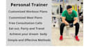 provide health and fitness coaching with customize workout plan, meal, diet plan