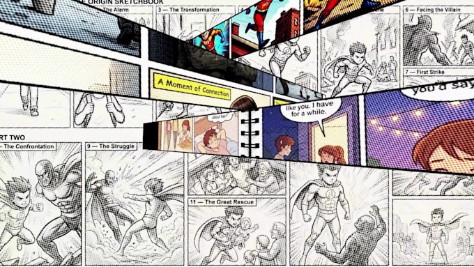 do stunning webtoon comic, manga comic, comic graphic novel hand sketching comic
