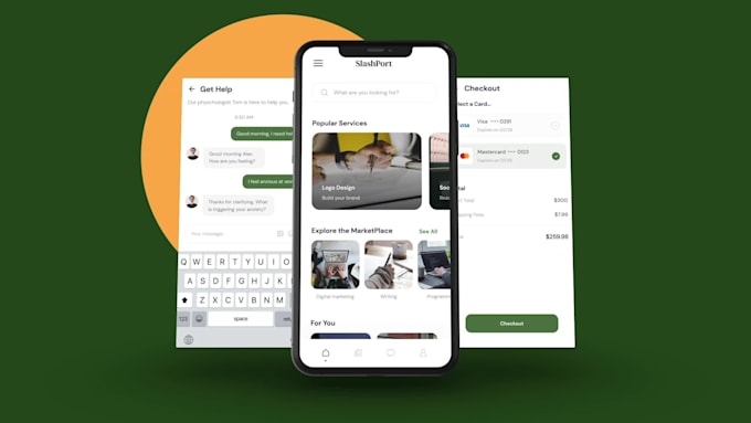 design a clean modern app UI UX mobile
