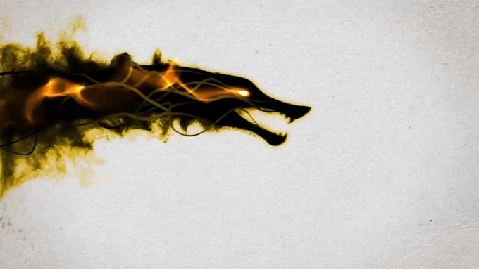 create awesome ink dragon logo intro