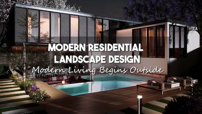 design realistic 3d backyard and garden landscape