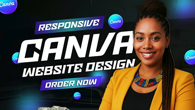 make responsive canva website design and canva landing page
