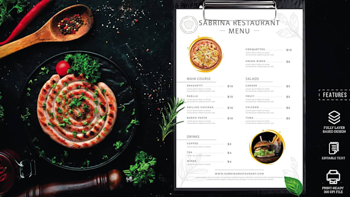 do modern restaurant menu or food menu design