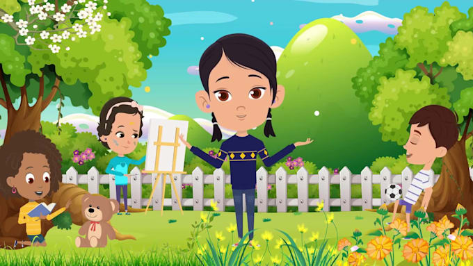 Create 2d kids animation videos for nursery rhymes songs and