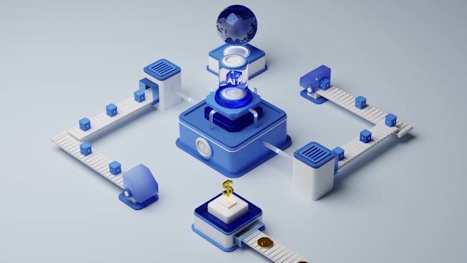 create modern 3d isometric website cover videos