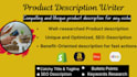 write highly converting shopify descriptions and ecom product descriptions