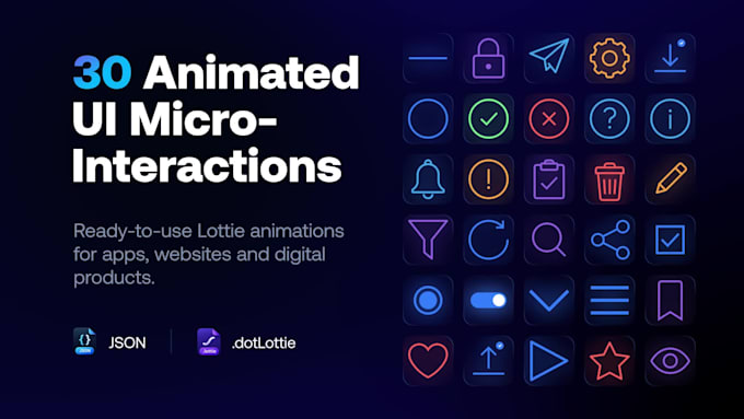 deliver ready to use lottie UI micro interactions